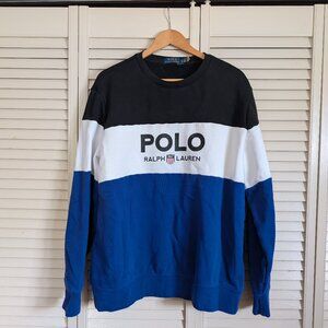 Polo Ralph Lauren 1967 Sweatshirt Men's XL Colorblocked w/black, white and blue